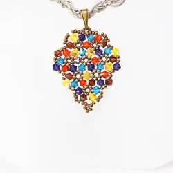 Pendant 30cm - Xochitl Grapes-Khaki Braid - Pendant 30cm - Laiton bronze